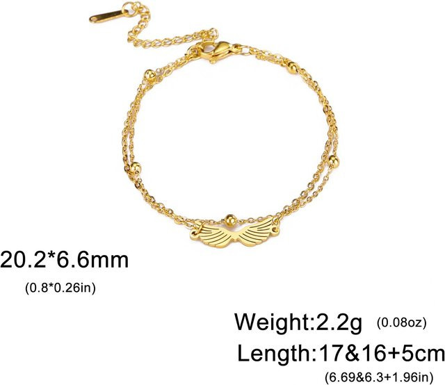 YULIN Charm Armband, Edelstahl, Gold, Damen, 17-22 cm - Bild 1
