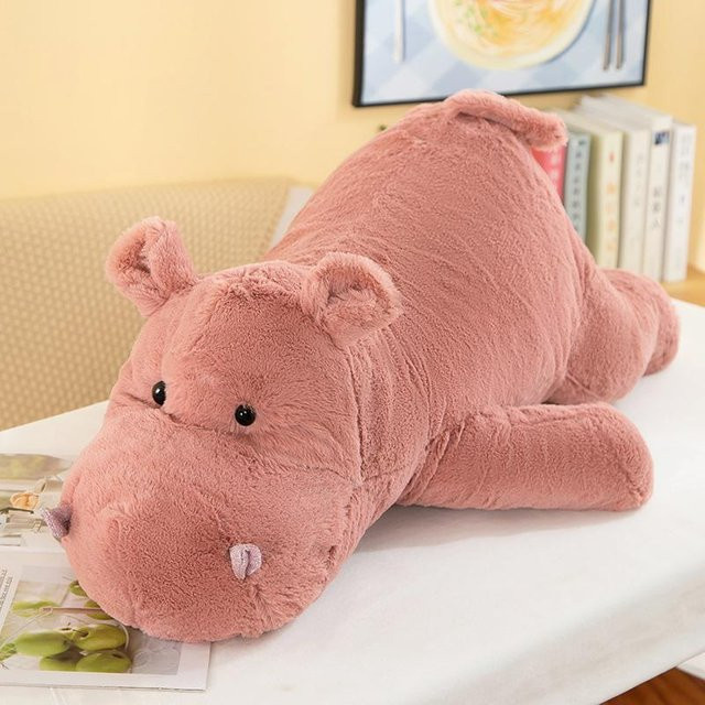 Joyful toys Nilpferd Kuschelkissen-Puppe, Plüschtier, 35cm, Rosa / Pink - Bild 1