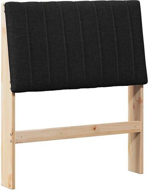 vidaXL Gepolstertes Kopfteil aus massivem Kiefernholz in Schwarz und Braun, Breite: 80 cm - Bild 1