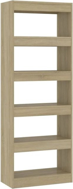 vidaXL Bücherregal und Raumteiler Sonoma-Eiche aus Holzwerkstoff, B/T/H: 60 x 30 x 166 cm - Bild 1