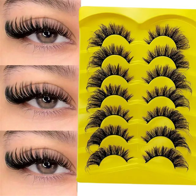 LIMEIKAI Cat-Eye-Wimpern, 7 Paar, verlängert, Unisex - Bild 1