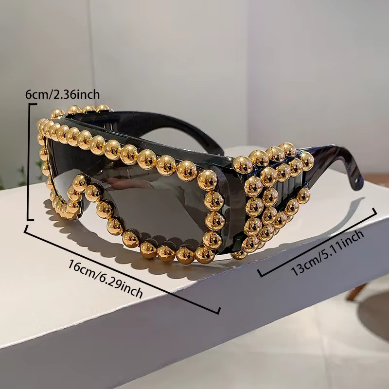 KAMMPT Sonnenbrille Damen, Vollrand, Kunststoff, Perlen-Dekor - Bild 2