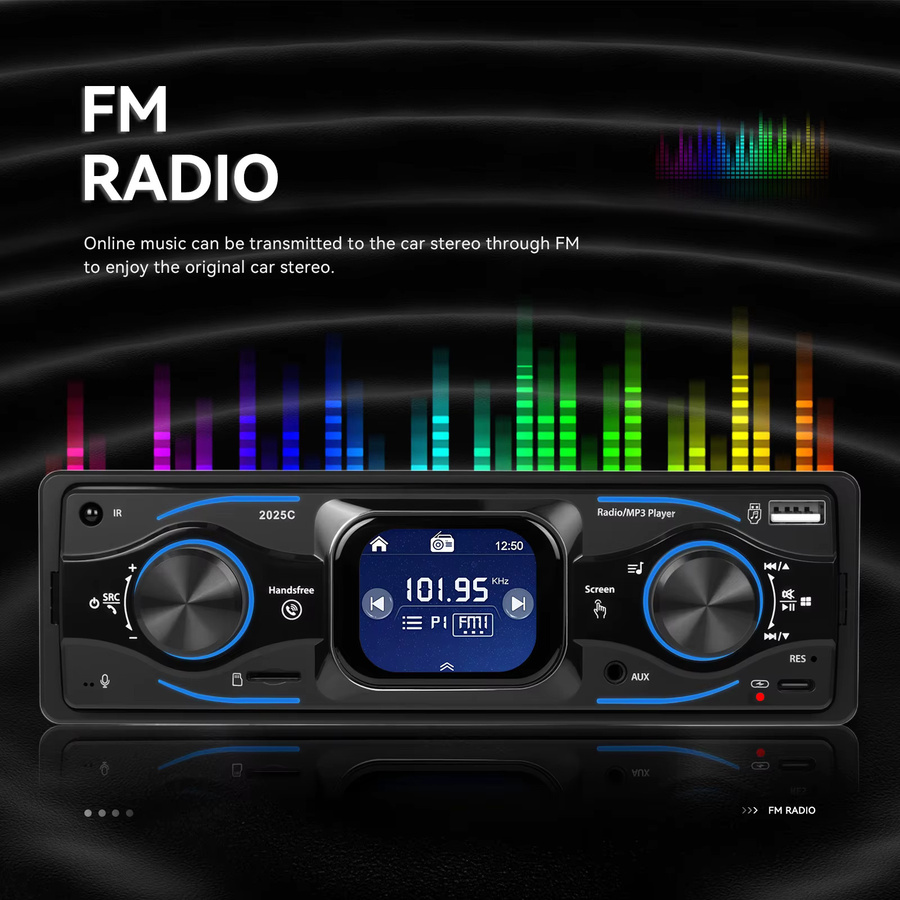 Podofo 1 Din Autoradio mit 2,17 Zoll Touchscreen, Bluetooth, FM-Empfänger, USB, SD, AUX IN und Fernbedienung in Schwarz - Bild 3