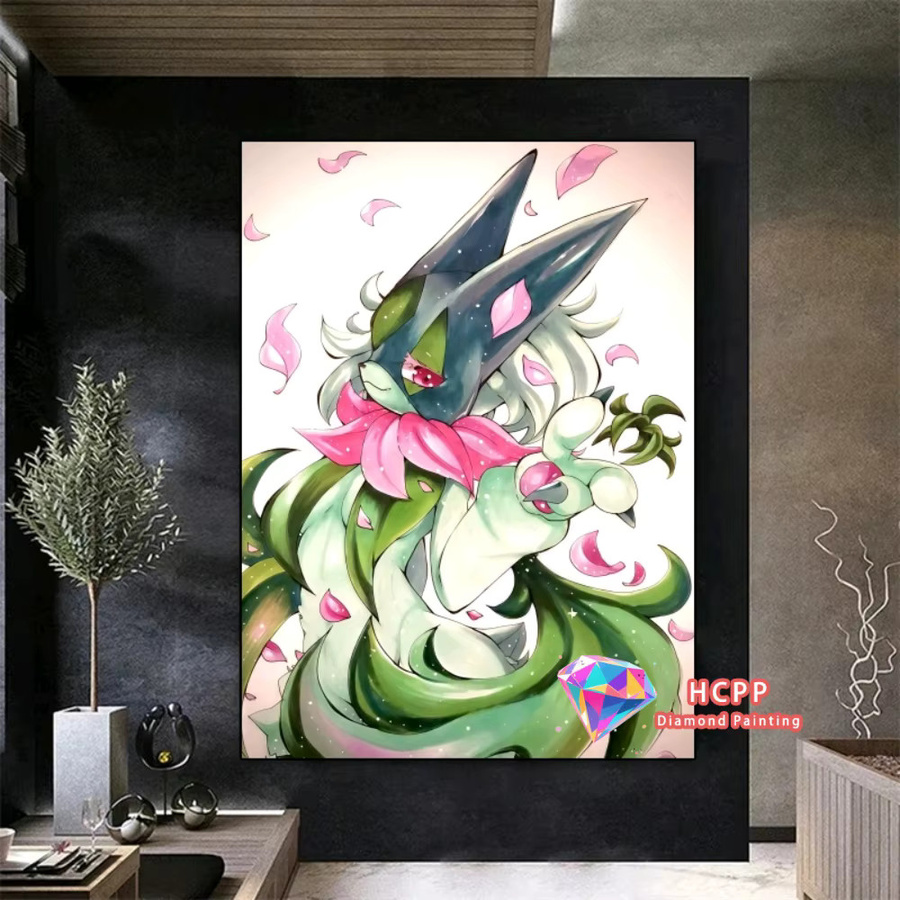 Potdemiel Diamant-Malerei-Set mit Pikachu, Floragato, Sprigatito und Meowscharada, rund, Mehrfarbig, Durchmesser: 20 cm - Bild 2