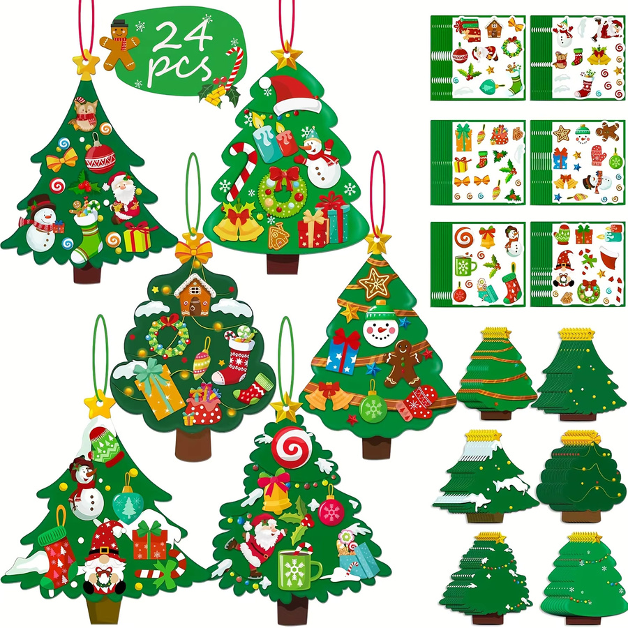 DUTRIEUX 24er-Set Weihnachtsbaumschmuck zum Basteln in Bunt/Mehrfarbig mit Aufklebern für Kinder und Klassenzimmeraktivitäten - Bild 4