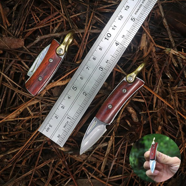 Mwyhmut Tragbares Mini-Klappmesser mit Schlüsselanhänger für Camping und Outdoor - Bild 1