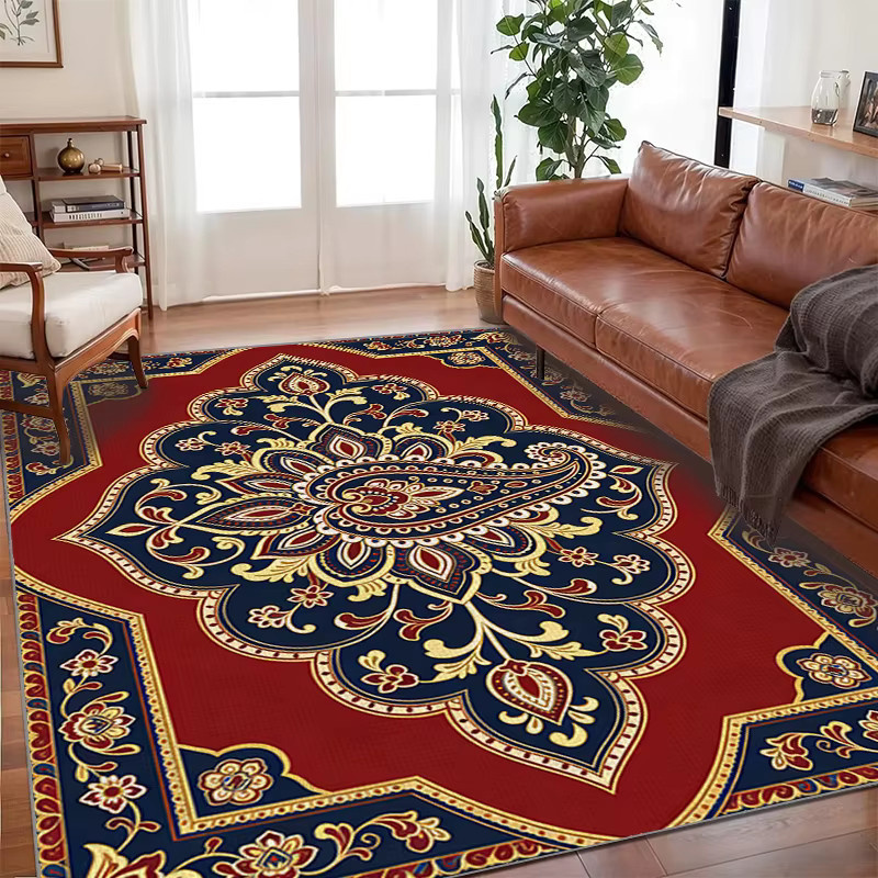 RAKKS Roter Marokkanischer Boho Teppich, rutschfest, Rechteckig, B/T: 60 x 40 cm - Bild 1