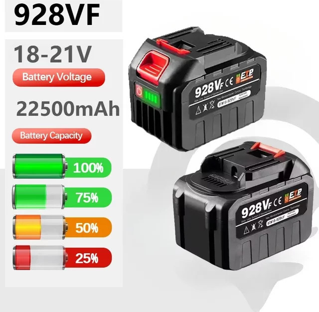 Makita 928VF Akku 18V 21V 22500mAh wiederaufladbarer Lithium-Ionen-Akku mit LED-Leistungsanzeige für Elektrowerkzeuge - Bild 1