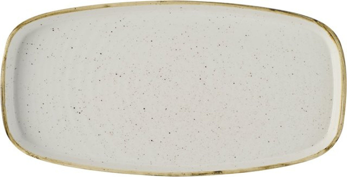 Churchill Platte Stonecast Barley White aus Keramik in Weiß und Braun, rechteckig, 6er Pack, L: 30 cm, B: 15,4 cm, H: 2 cm - Bild 1