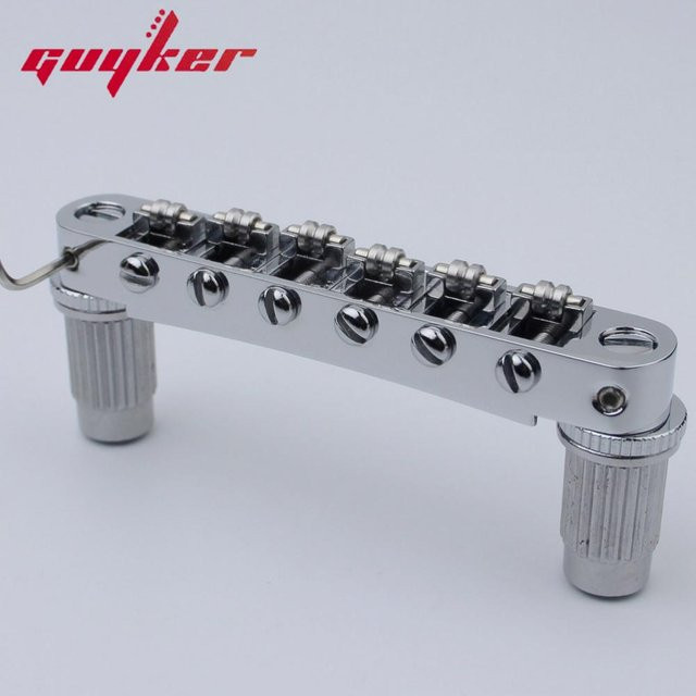 Guyker Tune-O-Matic Rollensattel Gitarrenbrücke für 6-Saiten LP SG E-Gitarren in Silber - Bild 1