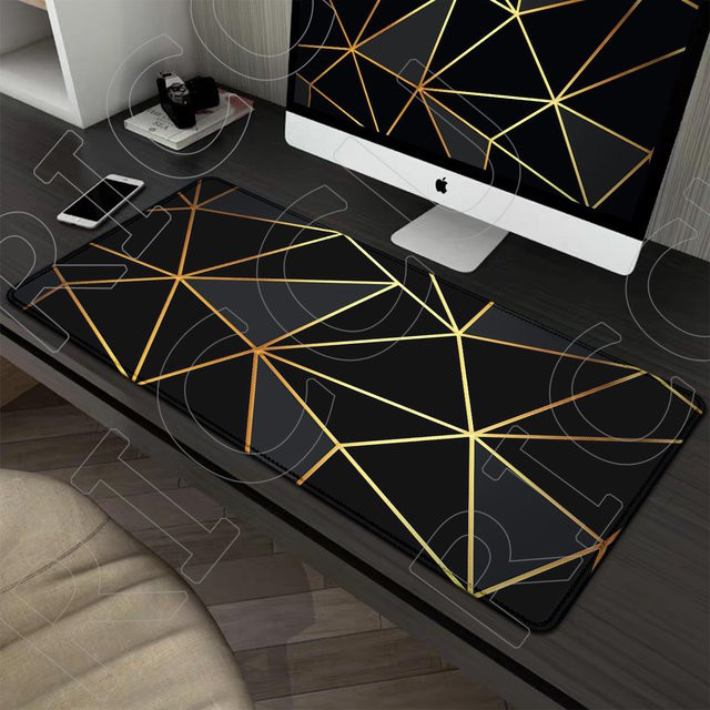 Riccu Geometrisches Mauspad mit Prisma-Motiv in XXL als rutschfeste Computertischmatte mit HD-Druck - Bild 1