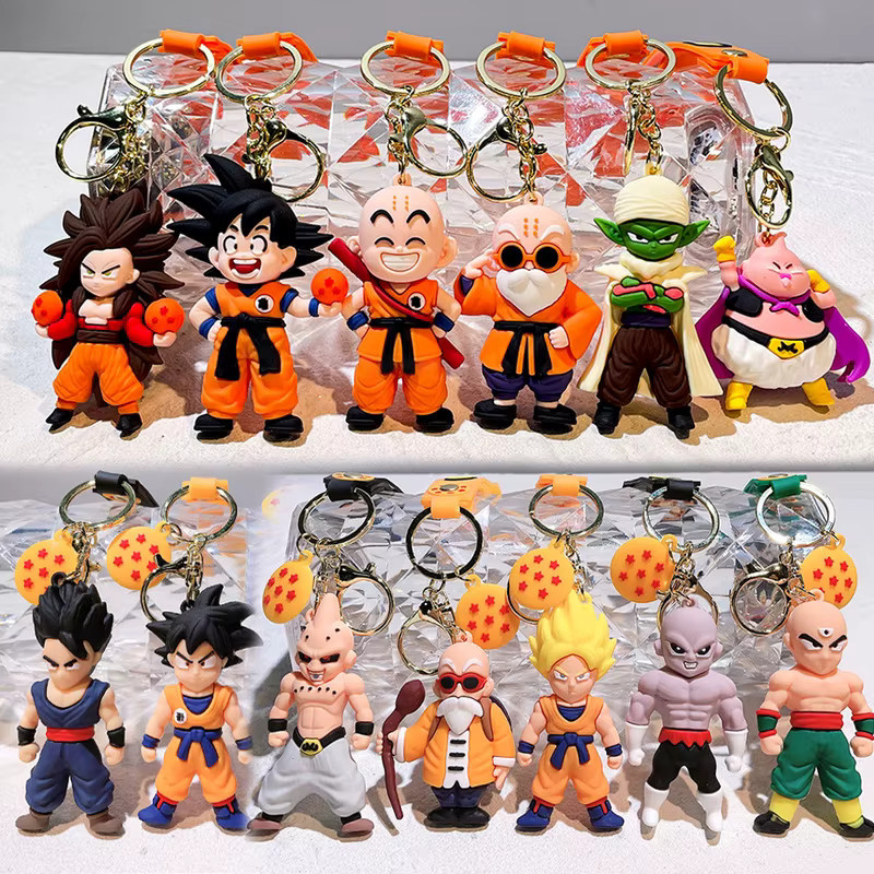 Bandai Dragon Ball Actionfiguren Schlüsselbund, Son Goku Vegeta Piccolo, Kunststoff, Bunt / Mehrfarbig - Bild 1