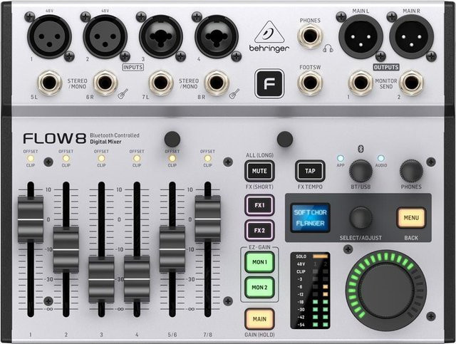Behringer FLOW 8 Digital Mixer mit Bluetooth und USB Audio Interface in Grau - Bild 1