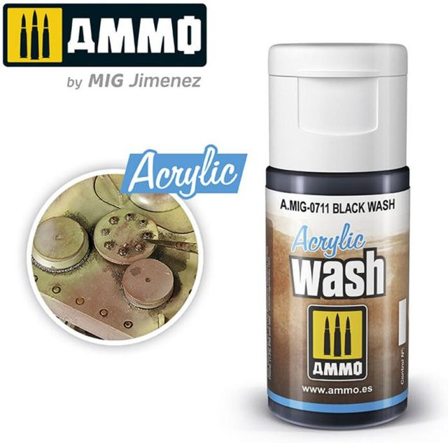 AMMO by MIG Jimenez Acrylic Wash Black Wash, Schwarz, Zubehör - Bild 1