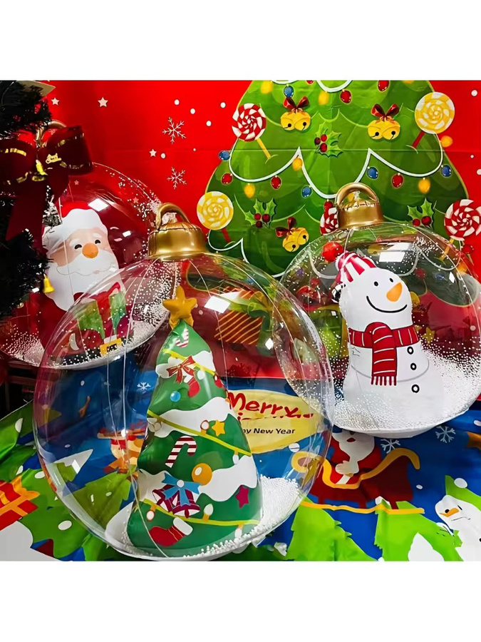 DUTRIEUX Weihnachtskugel als aufblasbarer Ballon aus PVC in Grün, runde Weihnachtsdekoration für drinnen und draußen, Durchmesser: 60 cm - Bild 5