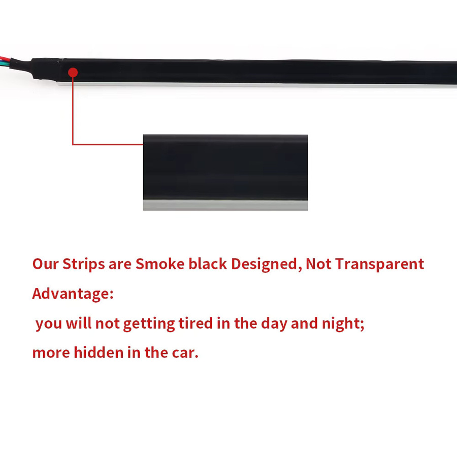 KALADA 18 in 1 LED Neon Flex Acrylstreifen RGB Ambientebeleuchtung für Auto und Umgebung, Mattschwarz, 25 m Rolle - Bild 4