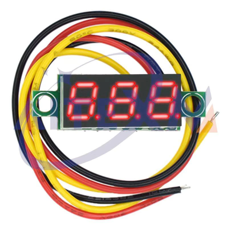 AITEXM ROBOT 4er Set Mini Digital Voltmeter 0,28 Zoll mit LED Bildschirm, Spannungstester 2,5 V-40V in Rot, Blau, Gelb und Grün - Bild 4