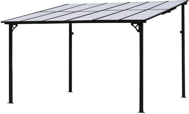 HOME DELUXE Aluminium-Terrassenüberdachung ECO in Anthrazit mit Plexiglasplatten, B/T: 420 x 300 cm - Bild 1