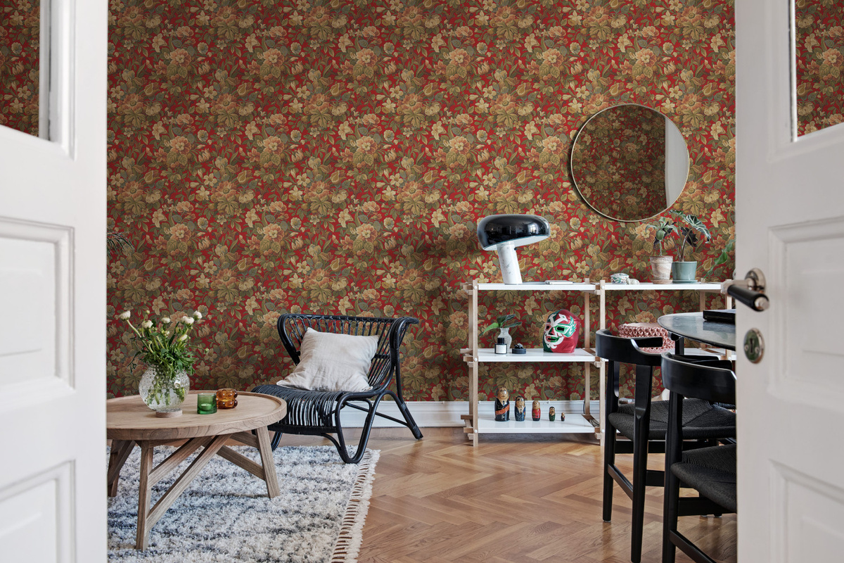 Rebel Walls Tapete Vintage Garden Velvet in Multicolour mit floralem und botanischem Design - Bild 1