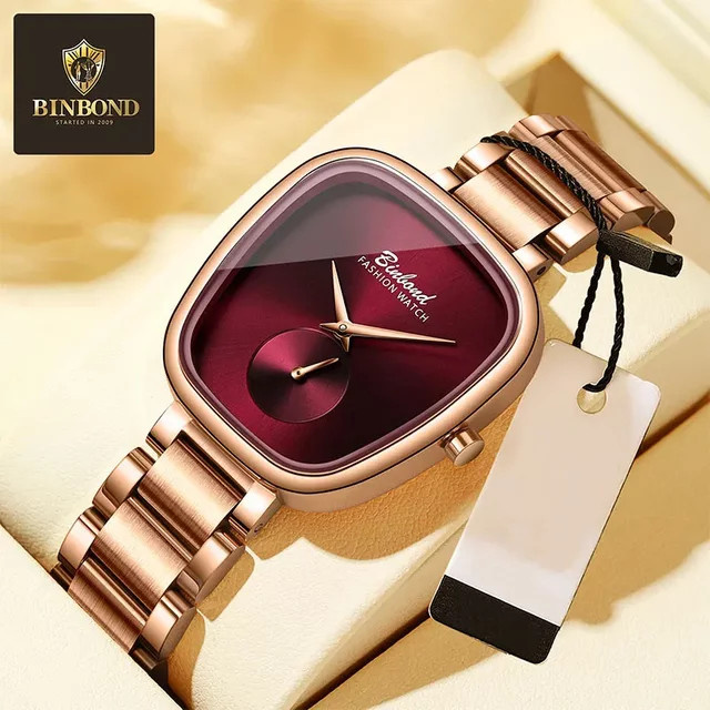 BINBOND Armbanduhr Edelstahl, Quarz, Schwarz, Damen - Bild 1