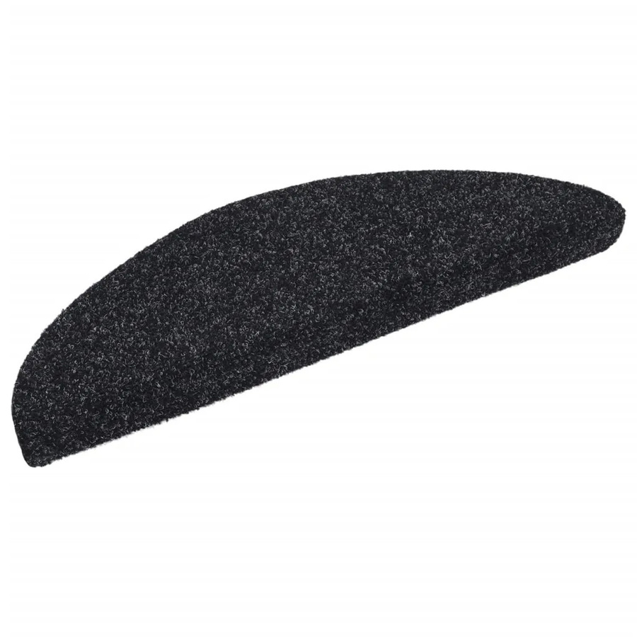vidaXL 15er Set Selbstklebende Treppenmatten aus Nadelvlies in Schwarz, B: 56 cm, H: 3 cm, T: 17 cm - Bild 2