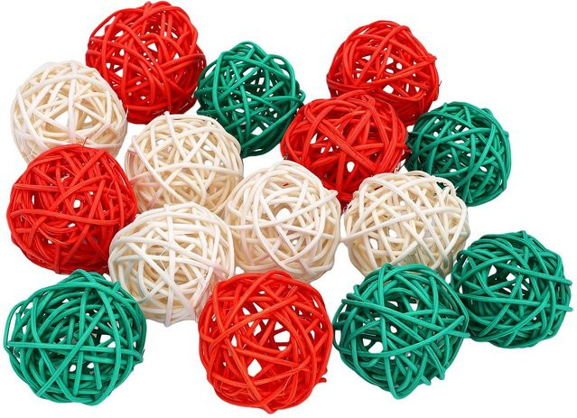 15 Stück dekorative Rattankugeln in Multicolor, handgefertigte Weidenkugeln für deine Tischdekoration und Schalenfüllung - Bild 1