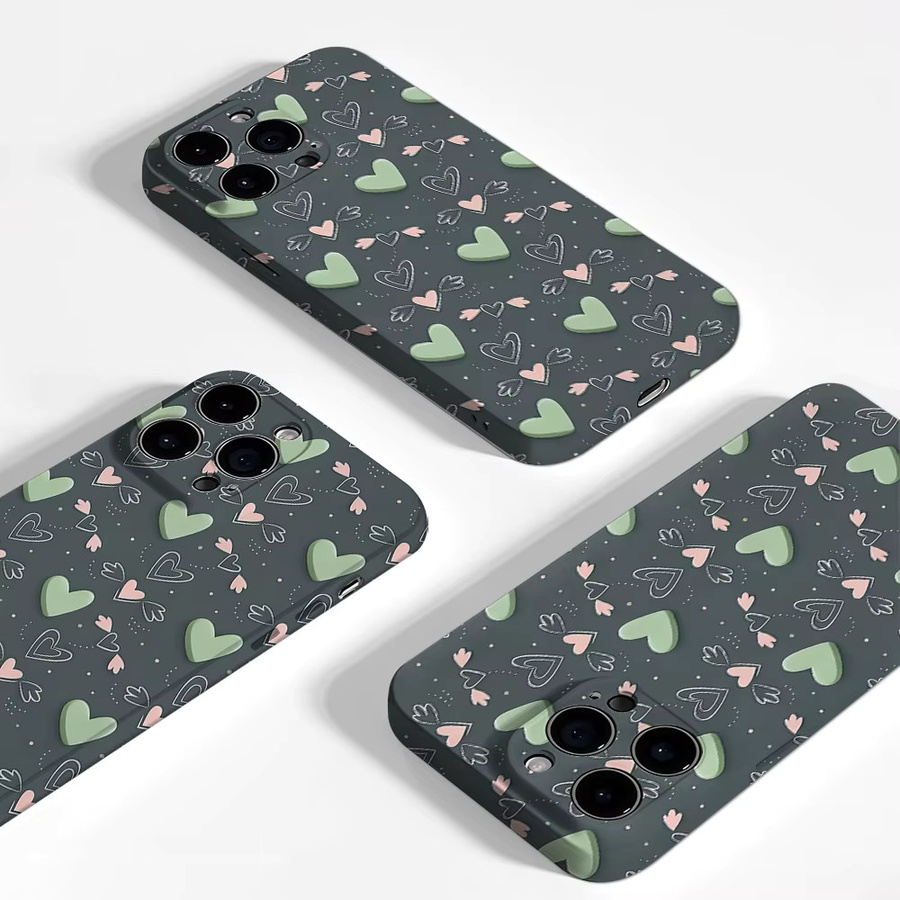 Potdemiel Aurea Case Matte Bumper MagSafe kompatible iPhone Hülle mit Salbeigrüner Geflügelten Herz-Abdeckung in Grün Multicolour - Bild 3