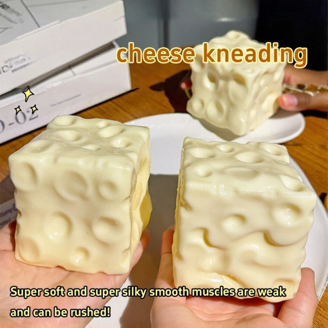 Taba Squishy Käsewürfel, Sensorisches Spielzeug, Gelb, Silikon - Bild 1