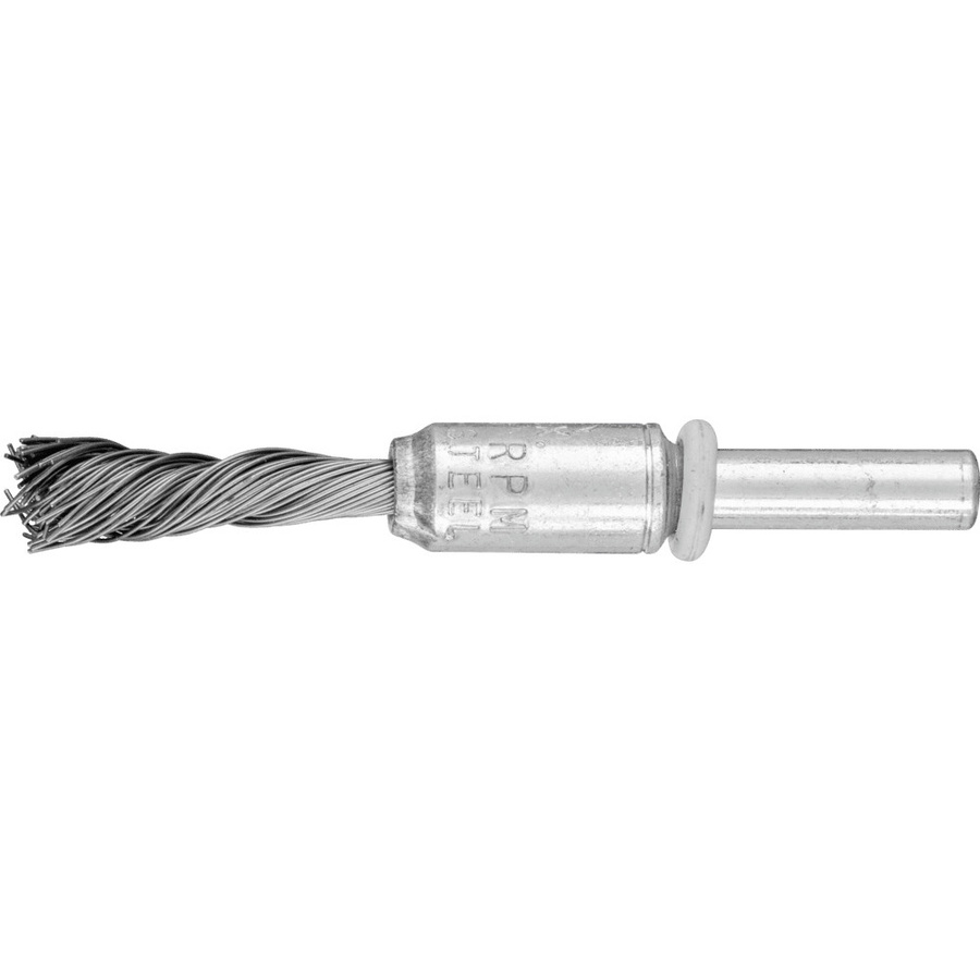 PFERD TOOLS SINGLETWIST Pinselbürste gezopft PBGS mit Stahl-Draht Ø 0,35 mm, Schaft-Ø 6 mm und Durchmesser 10 mm, silberfarben - Bild 1
