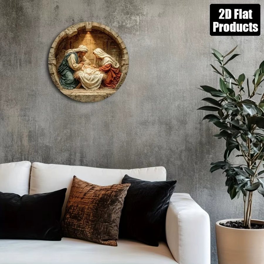CIFBUY Rundes Metallschild aus Aluminium für Herbst, Halloween und Weihnachten, Wanddekoration in Multicolour, Durchmesser: 20,32 cm - Bild 6