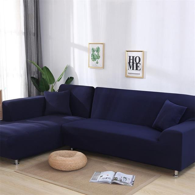 Housmife Ecksofa-Bezug für L-förmige Sofas, elastischer Chaiselongue-Schonbezug aus Polyester-Elasthan, Farbe: Grau - Bild 1