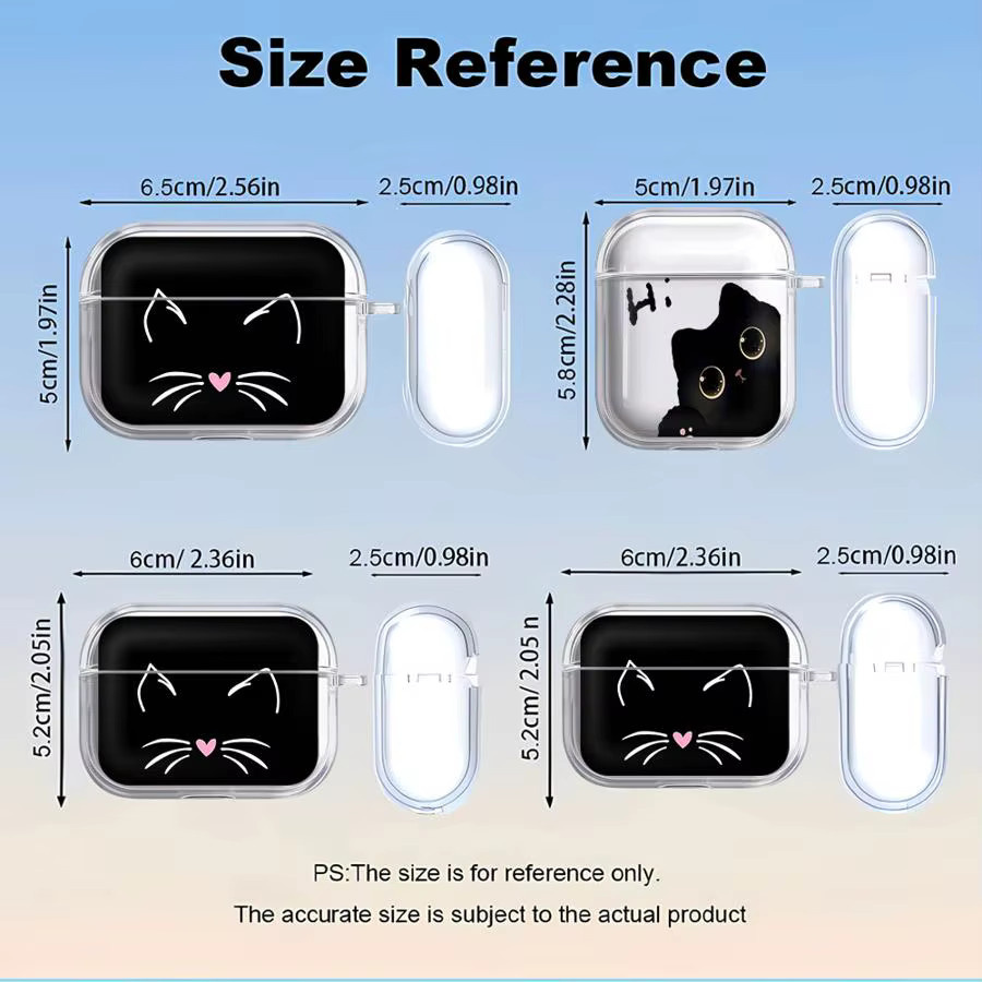 Transparente Katzen-Kopfhörerhülle für Apple AirPods Pro, Pro 2, Pro 3, AirPods 4, 3 und 1 - Bild 2