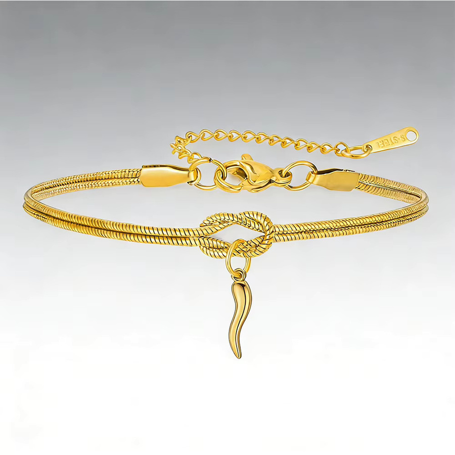 Armband Cornicello Glücksbringer, Gold, Edelstahl, Unisex - Bild 3