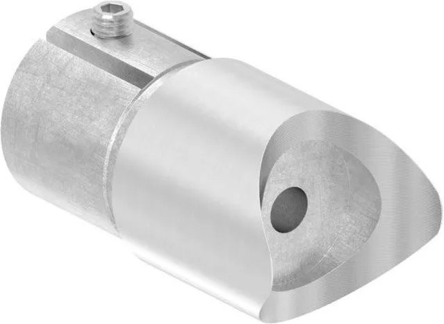 FeNau Steckfitting 90 Grad aus V2A Edelstahl in Silber für Rohr Ø 42,4 mm mit Klemmschraube - Bild 1