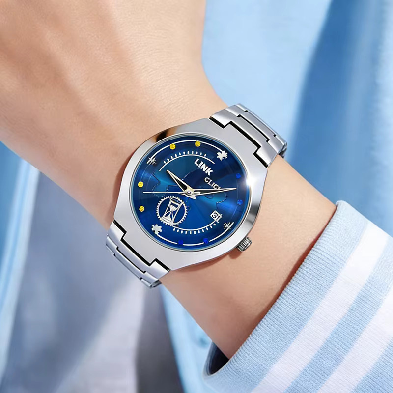 XINGYUNSHI Armbanduhr, Analoguhr, Edelstahl, Blau, Unisex - Bild 5