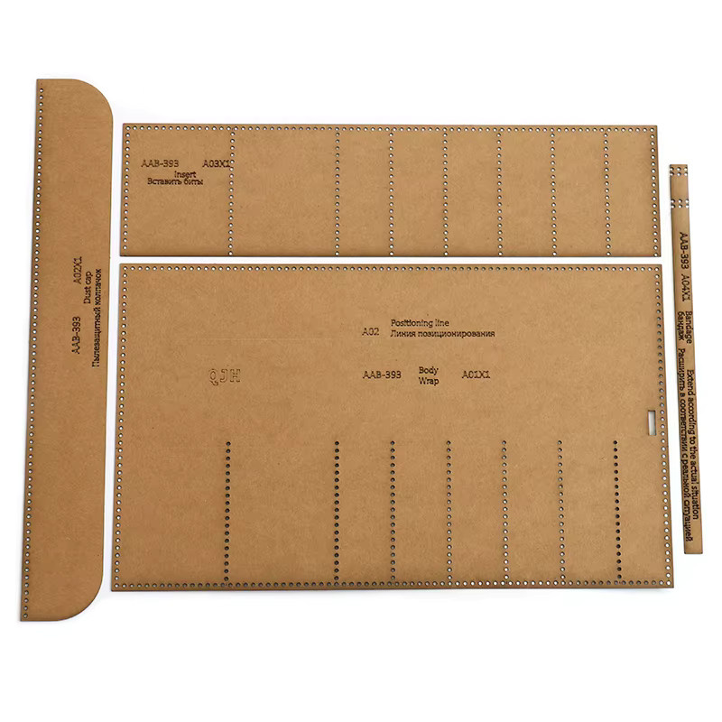 Qjh DIY Handgemachte Make-up und Stift Tasche aus Leder mit Vorlage für Kraftpapier - Bild 2