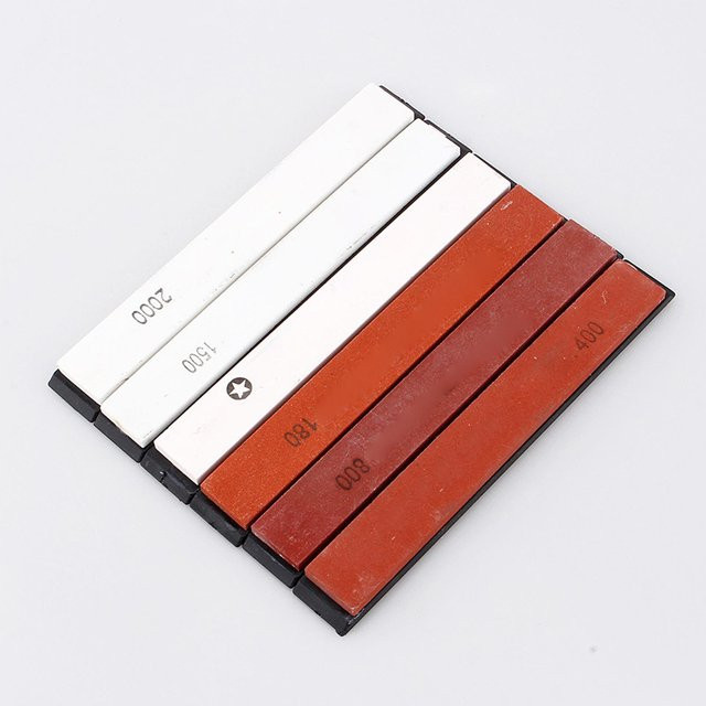 6-teiliges Wetzstein Set zum Schärfen in Schwarz mit Körnungen 180, 400, 800, 1500, 2000 und 3000, B/T/H: 16,5 x 6,0 x 5,0 x 3,0 cm - Bild 1