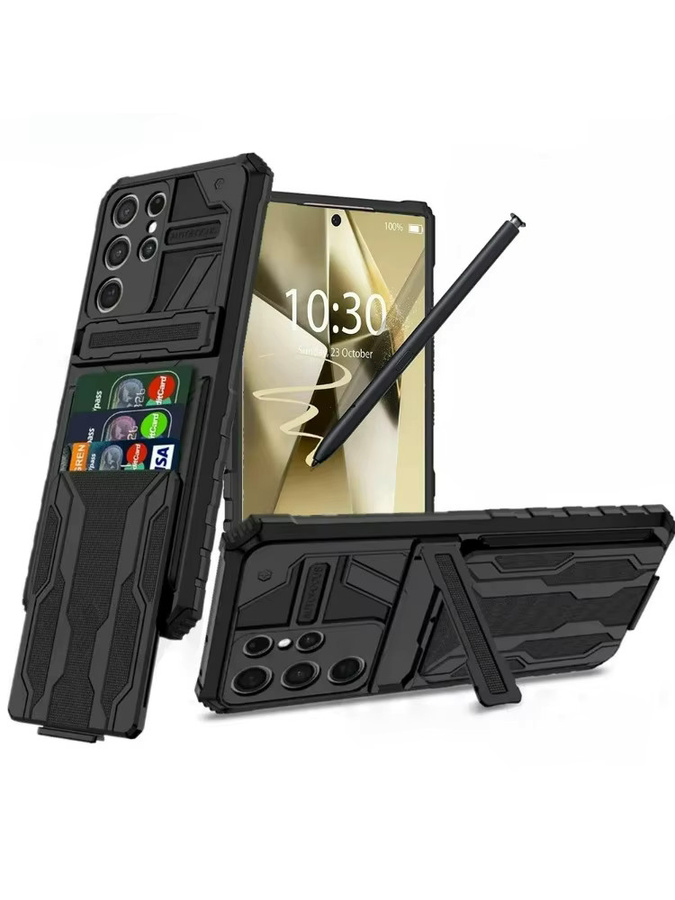 Wallet Card Flip Cover Schutzhülle für Samsung Galaxy S26 S25 Ultra S24 S24 FE Note 20 Ultra A16 A55 in Schwarz - Bild 5