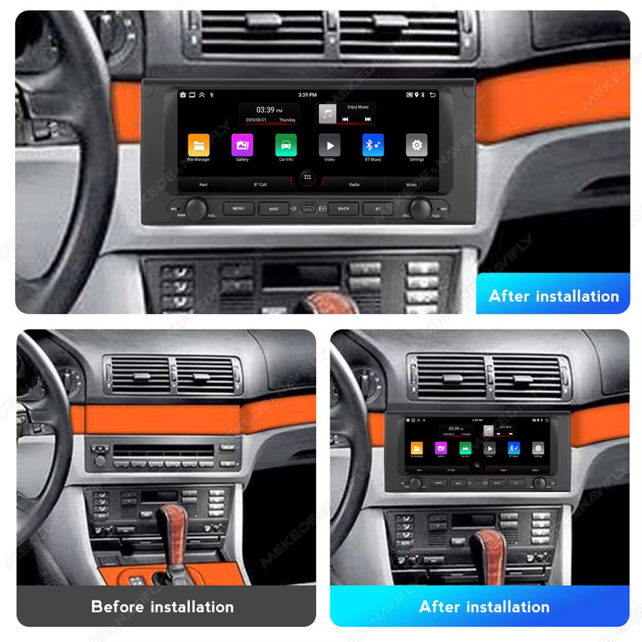 MEKEDE Android 15 Autoradio mit 10,26 Zoll Display für BMW E53 X5 E39 M5 E38, kabelloses CarPlay und GPS, Schwarz - Bild 2