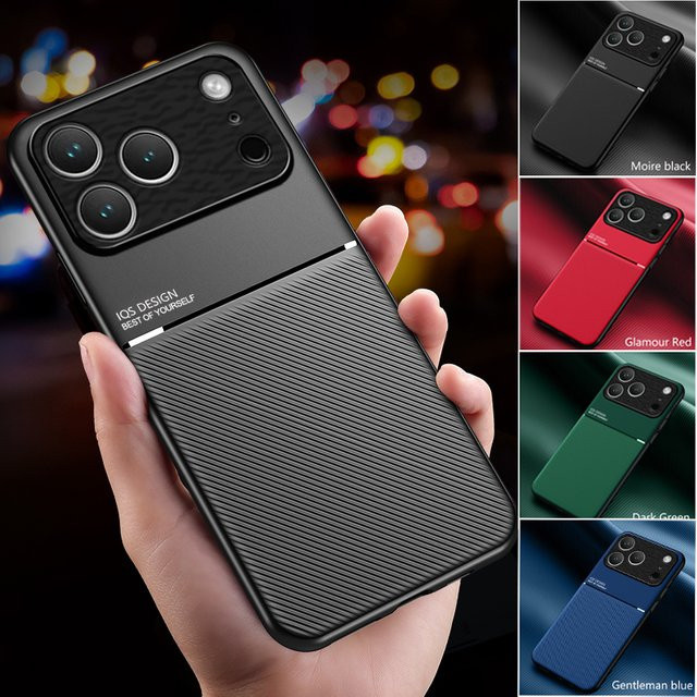 EUCAGR Magnetische PU Leder Schutzhülle für iPhone Modelle in Blau und Schwarz - Bild 1