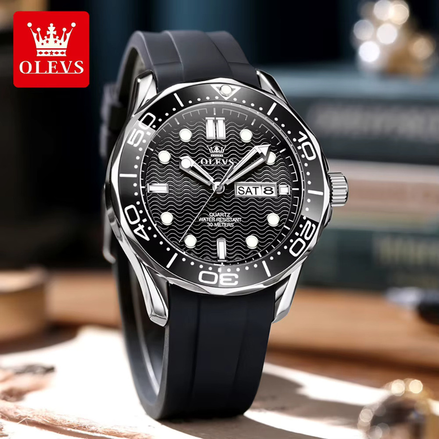 OLEVS Armbanduhr, Quarz, Edelstahl, Silber, Herren - Bild 2