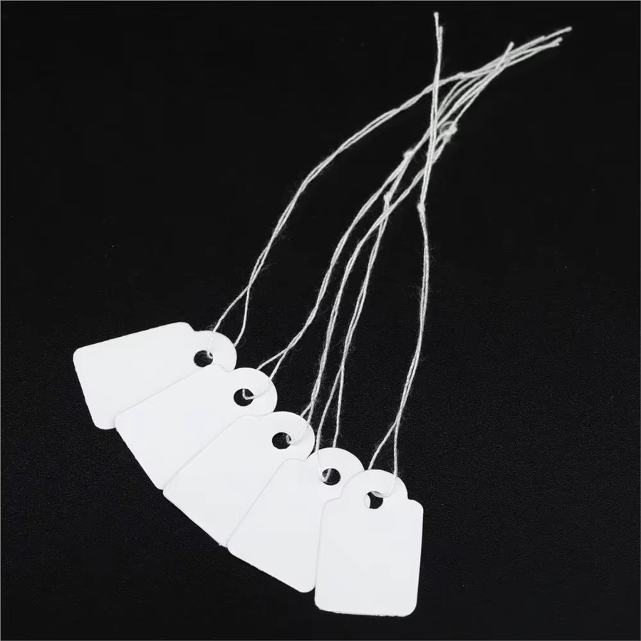 100 Stück Preisschilder mit Schnur in Weiß aus Papier für Schmuck und Kleidung - Bild 5