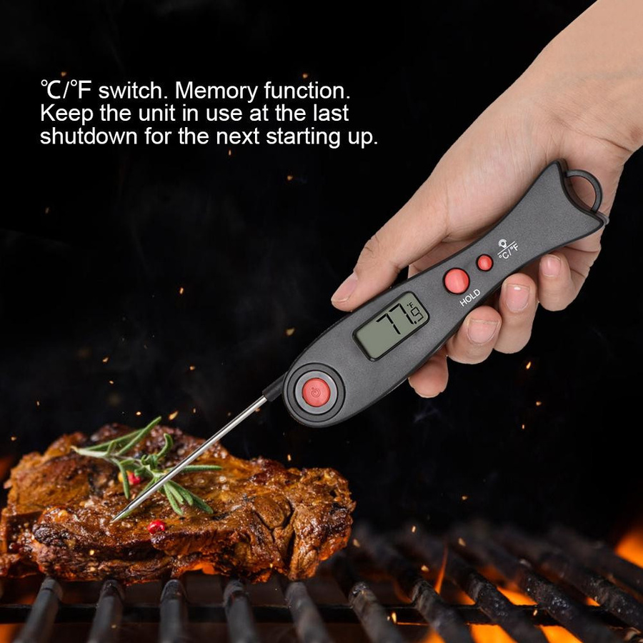 KONNWEI BBQ Holzkohlegrill mit Temperaturanzeige und Grillthermometer in Schwarz und Rot - Bild 2