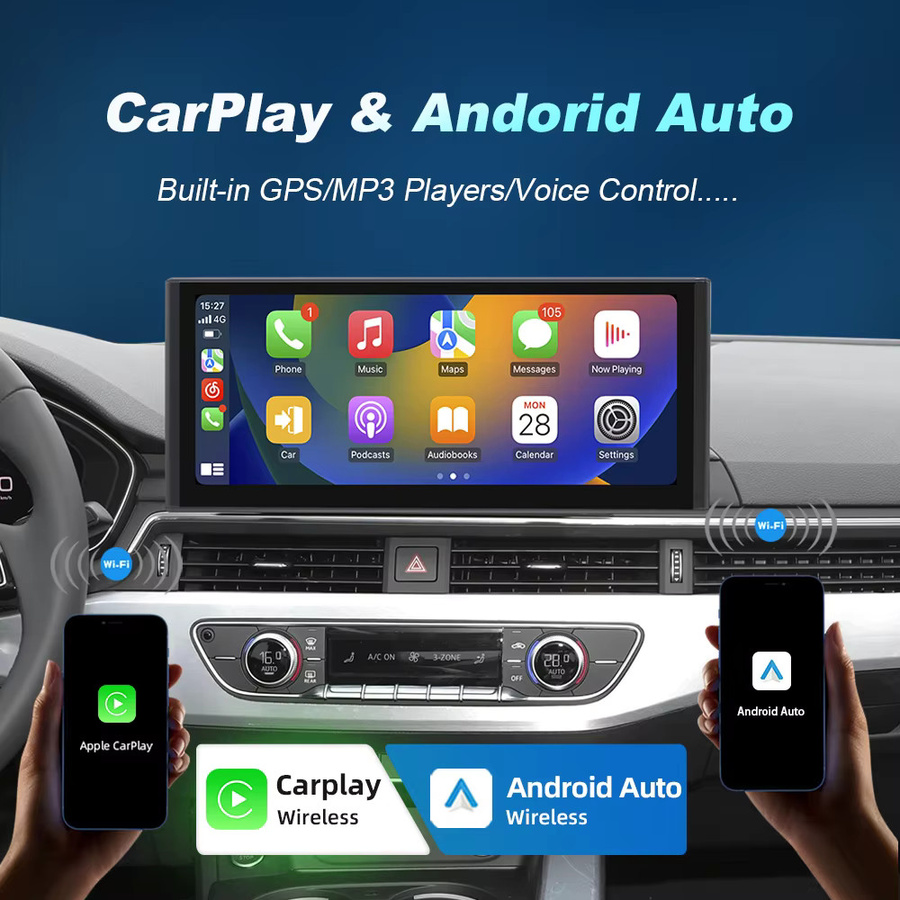 NUNOO Wireless CarPlay Adapter mit Qualcomm 668 und Android 14 System für Audi A4 A5 Q5 B9, Schwarz - Bild 3