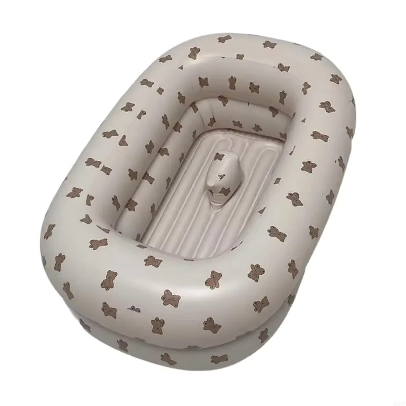 Aufblasbare Pool-Badewanne für Kinder in Weiß, ovale PVC-Badesolösung - Bild 1
