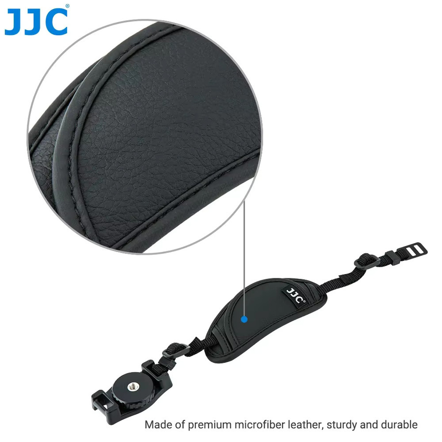 JJC Kamera Handschlaufe aus Leder mit Schnellverschluss in Schwarz für Canon, Sony und Olympus - Bild 4