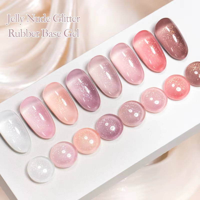 MEET ACROSS Nude Jelly Nail Art Gel, 7 ml, Schimmernd, Rosa Lila - Bild 2
