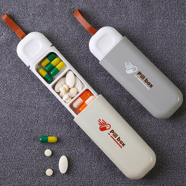 Pillendose Organizer, 3 Fächer, nordischer Stil - Bild 1