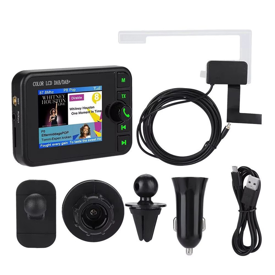 Hikity Autoradio Adapter mit 2.4 Zoll LCD-Display, Bluetooth, FM-Sender und Aux-Schnittstelle in Schwarz - Bild 5
