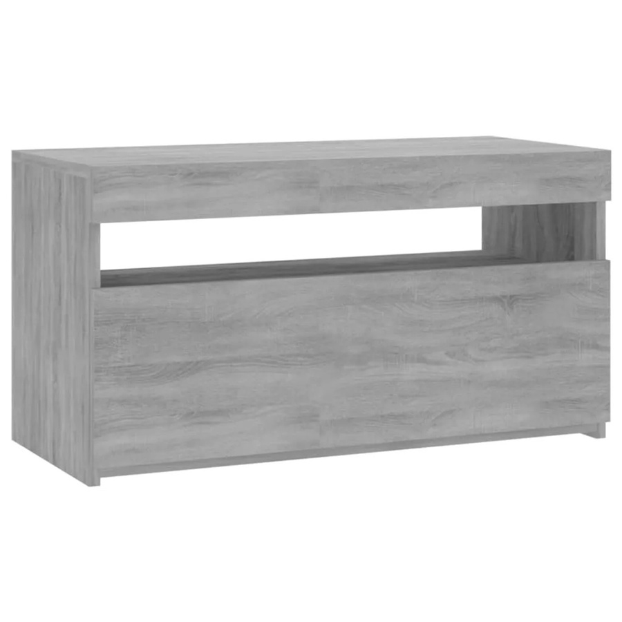 vidaXL TV-Schrank modern mit LED-Leuchten in Grau Sonoma, B/T/H: 75 x 35 x 40 cm - Bild 2